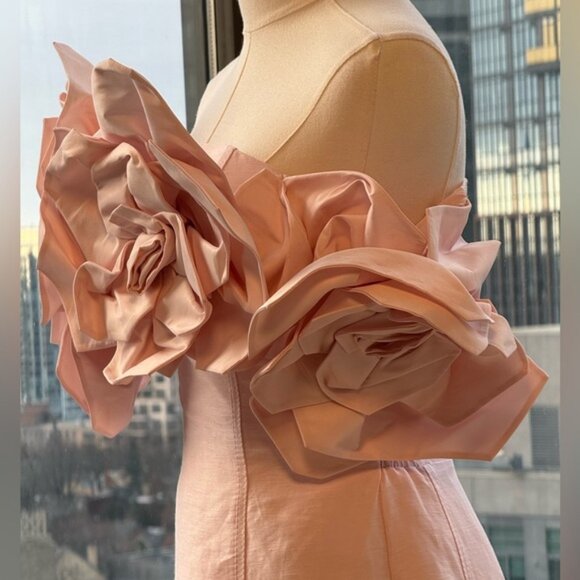 🆕 AJE 🧿 NWOT Etta Off Shoulder Linen Midi Dress, Pastel Pink - Sz AU 8 / Small - Picture 12 of 16